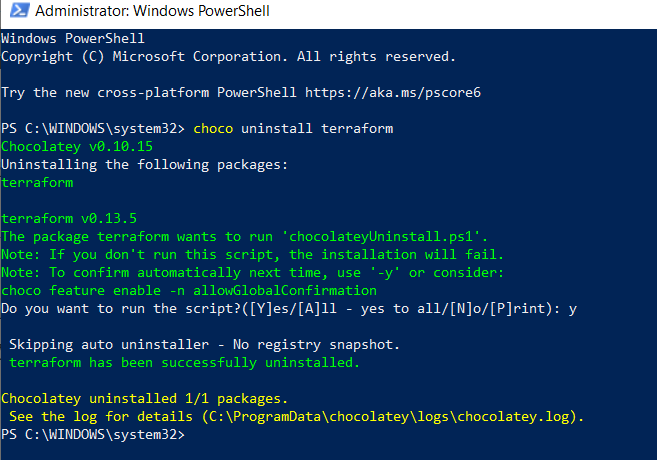 terraform-uninstall How to uninstall Terraform and install newer version on Windows